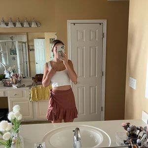 free people Rusty pink wrap skirt